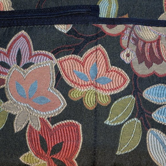 Danny K. Beverly Hills Black Floral Tapestry Shoulder Bag, Women's Handbag - Picture 9 of 9